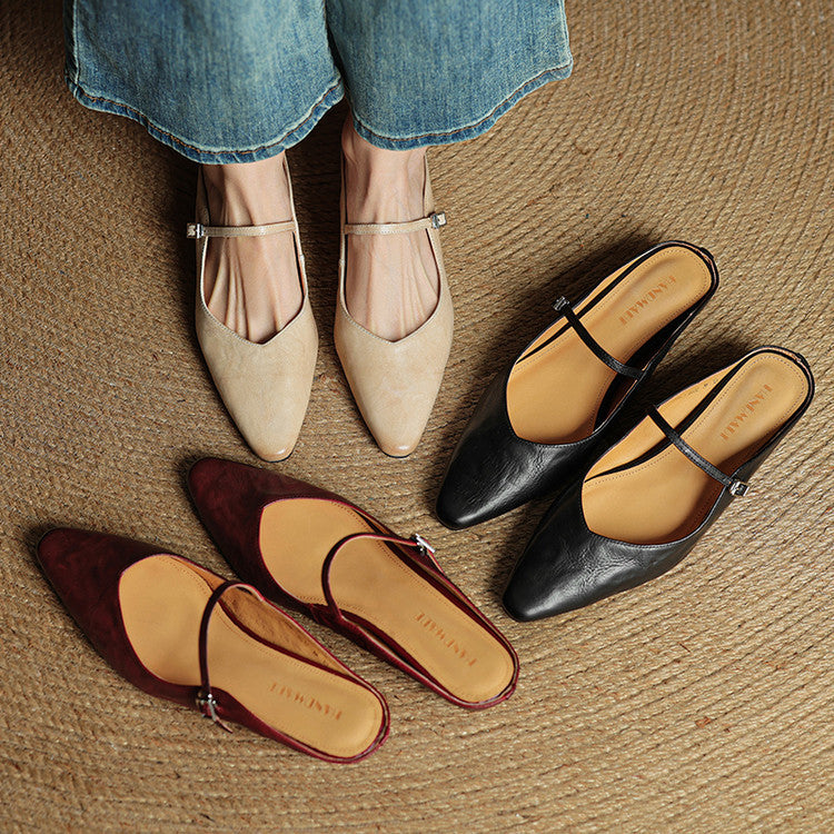 Mules Femmes en Cuir Authenticité Luxe