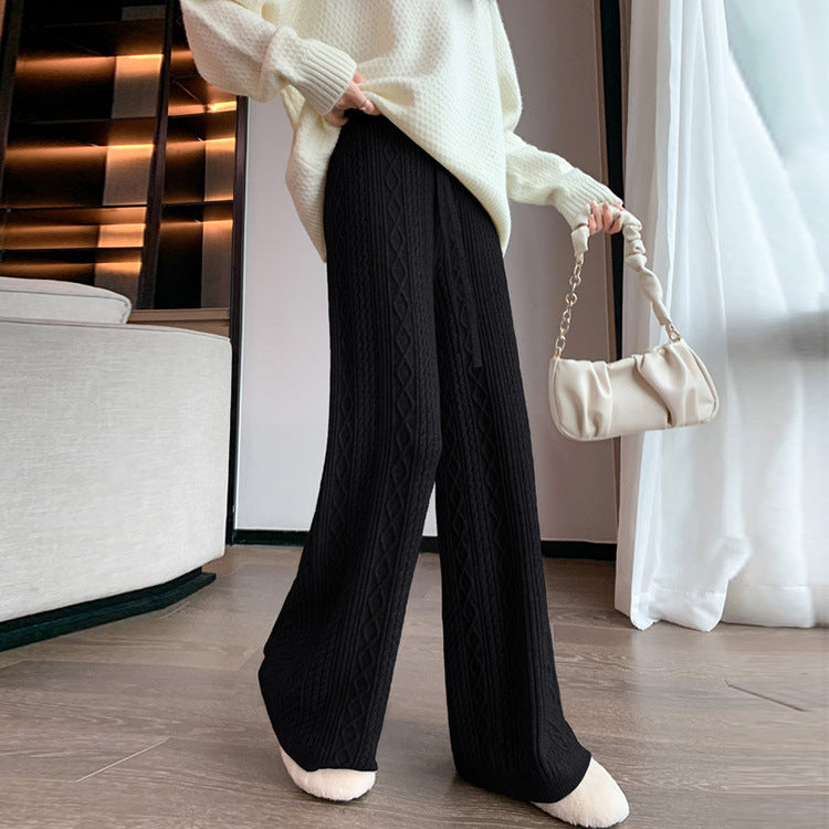 Pantalon Femme Élégant Taille Haute Confort avec Jambes Larges