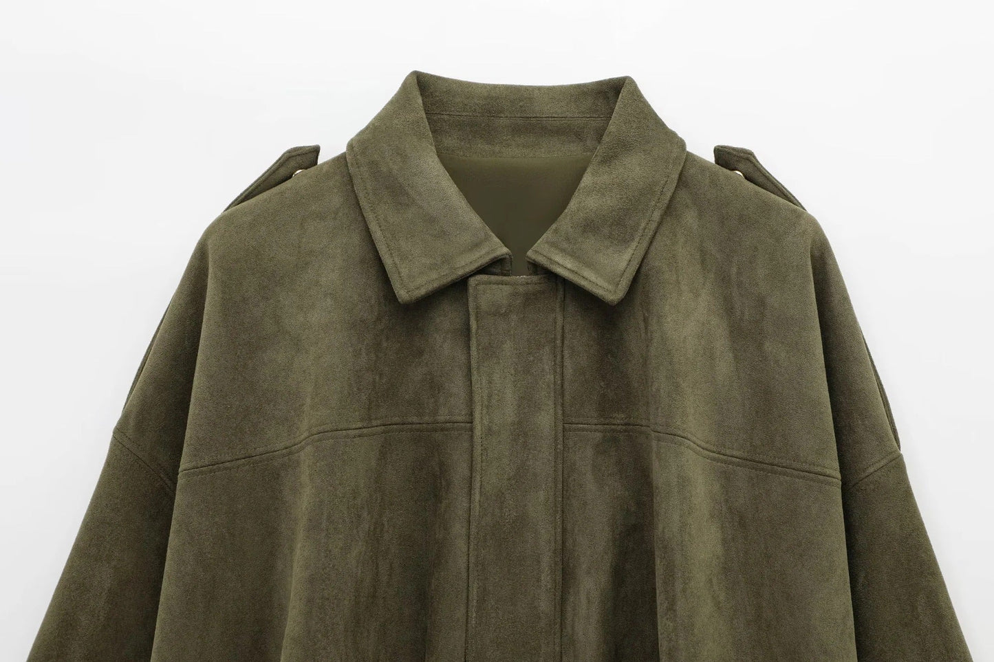 Veste Femme Suédine Coupe Ample Oversize Mi-saison