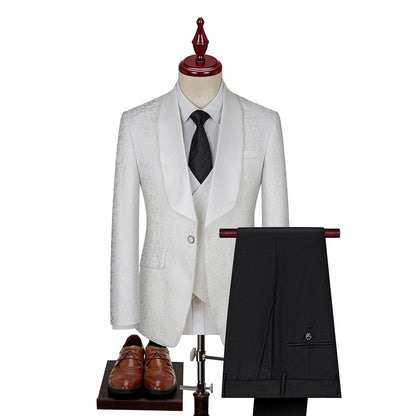 Costume Mariage Chic pour Homme avec Motif Floral Elegante