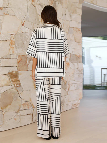 Ensemble Deux Pièces Imprimé Féminin Chic