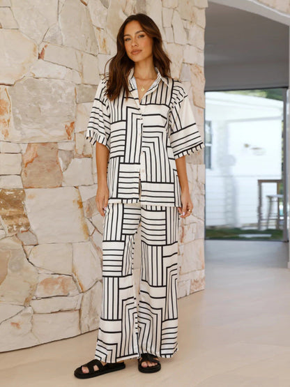 Ensemble Deux Pièces Imprimé Féminin Chic