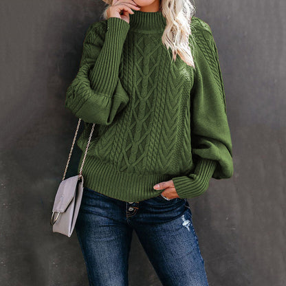 Pull femme couleur vif à manches longues et col rond