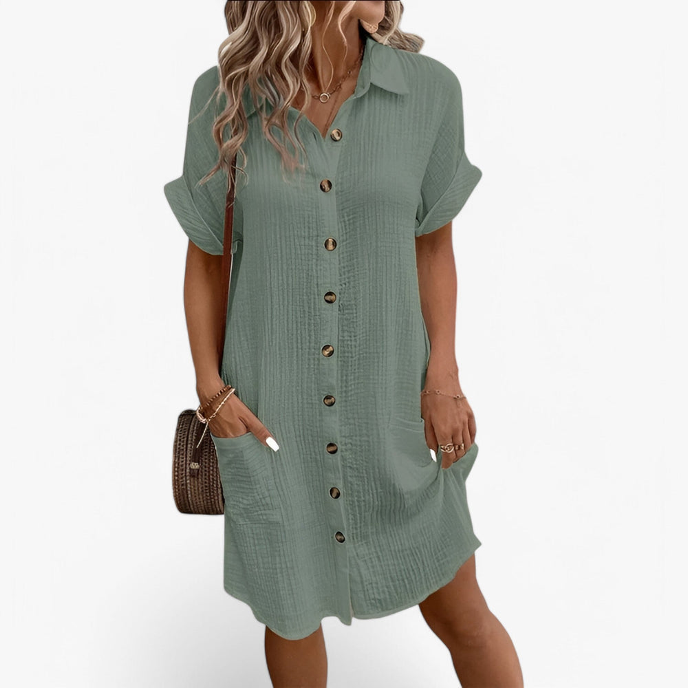 Robe Décontractée à Boutons Moderne et Élégante