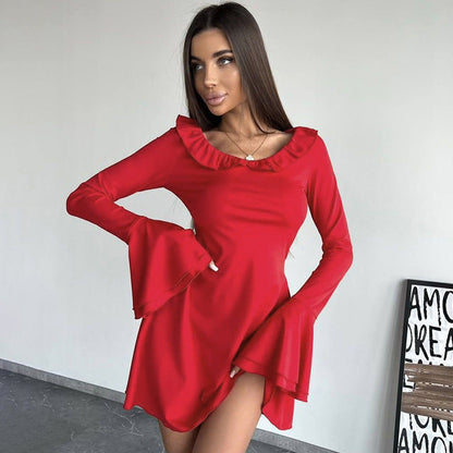 Robe Femme Élégante Décolleté Baisse Épaule Confort
