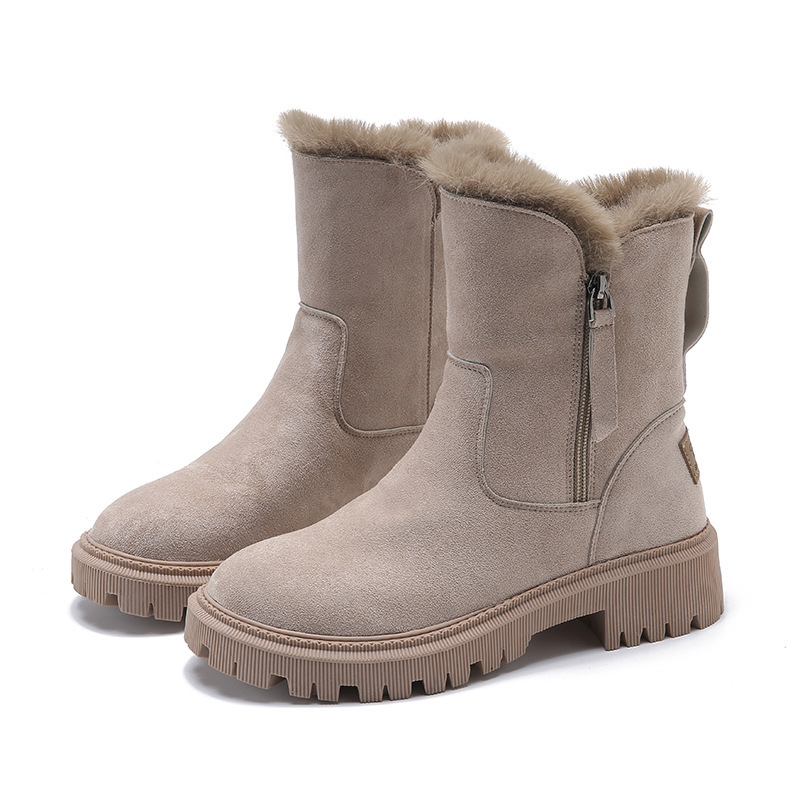 Bottines Hiver Femmes à Fermeture Éclair Chaussures Neige