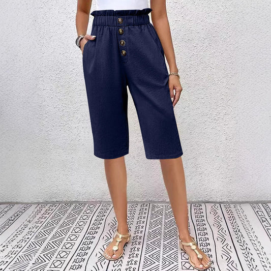 Pantalon Bermuda Femme Haut de Gamme Marine - PanierRoyale