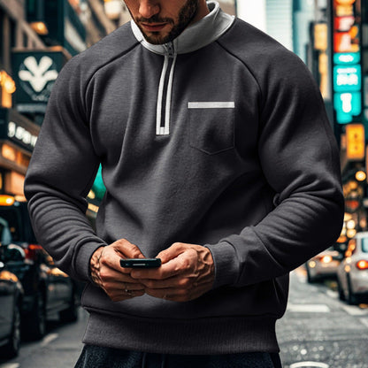Sweat à Capuchon Zippé Homme Hiver Chaud et Confortable