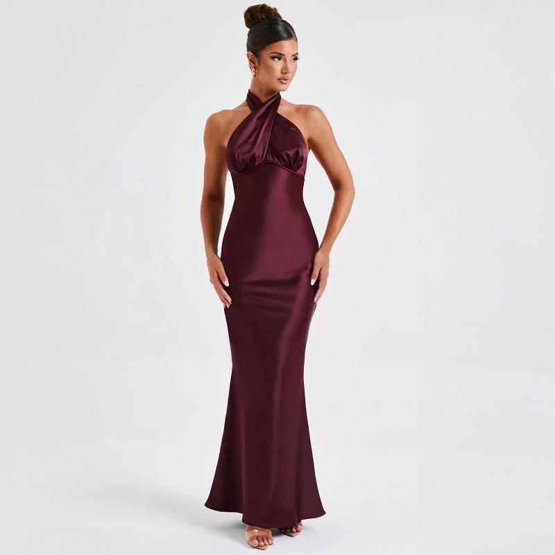 Robe Été Femme Chic - Longue Sans Manches et Dos Nu Élégant