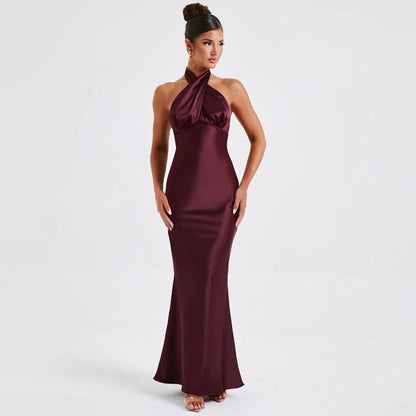 Robe Été Femme Chic - Longue Sans Manches et Dos Nu Élégant