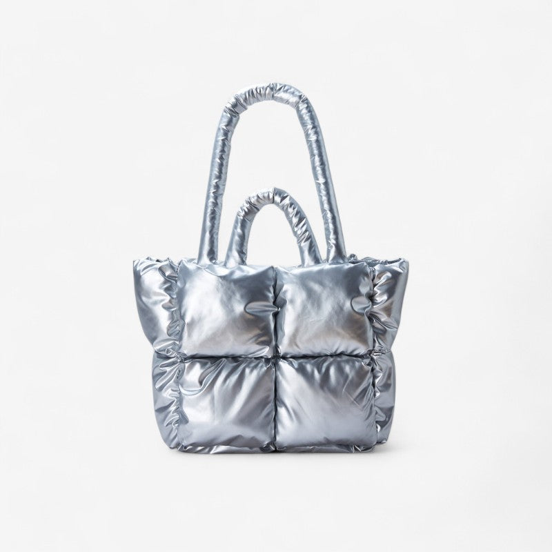 Sac à Épaule Cuir Verni avec Fermeture Éclair