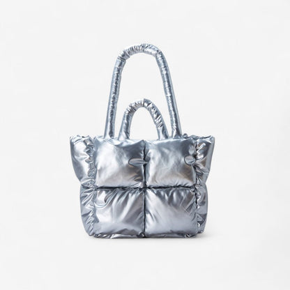 Sac à Épaule Cuir Verni avec Fermeture Éclair