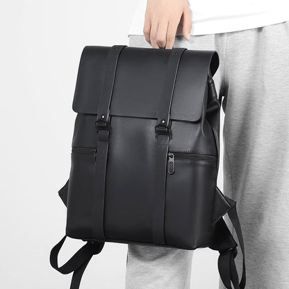 Sac à Dos en Cuir Noir Classique et Adjustable - PanierRoyale