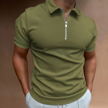 Chemise Polo Homme Col Zip - Manche Courte Élégante pour Tous les Jours
