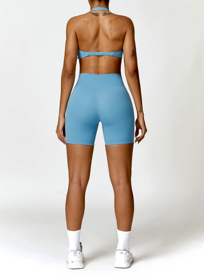 Shorts Fitness Unicolore pour Femmes sans Couture