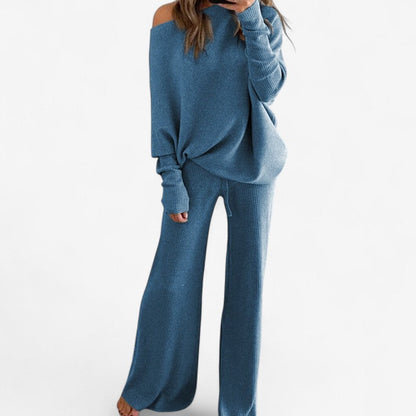 Robe Décolletée Femme avec Pantalon Évasé