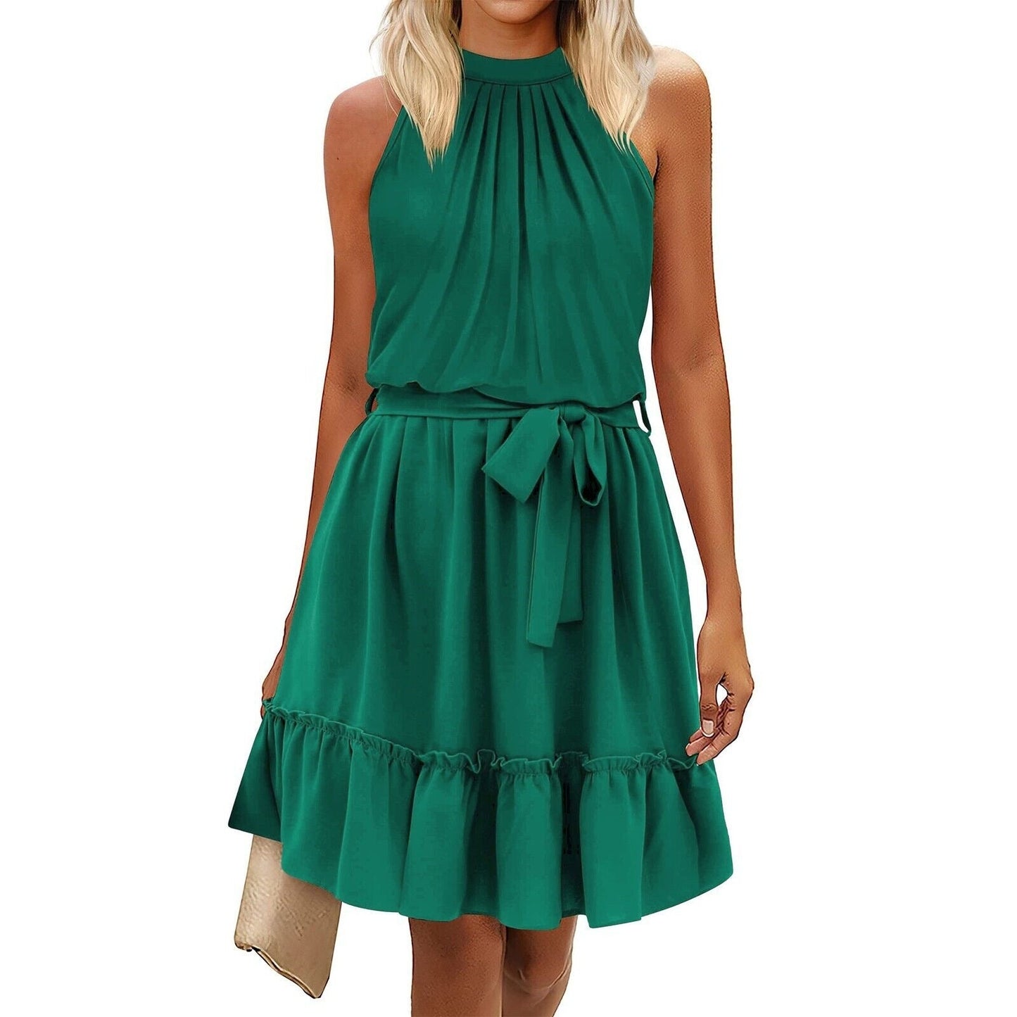 Robe Été Rouge Courte pour Femme