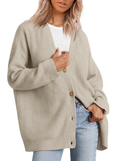 Cardigan Oversize Décontracté À Boutons Pour Femme | Hiver
