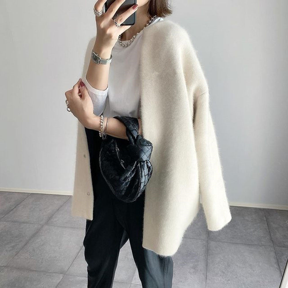 Gilet Femme Tricot Chaud et Élégant pour Automne Hiver - PanierRoyale