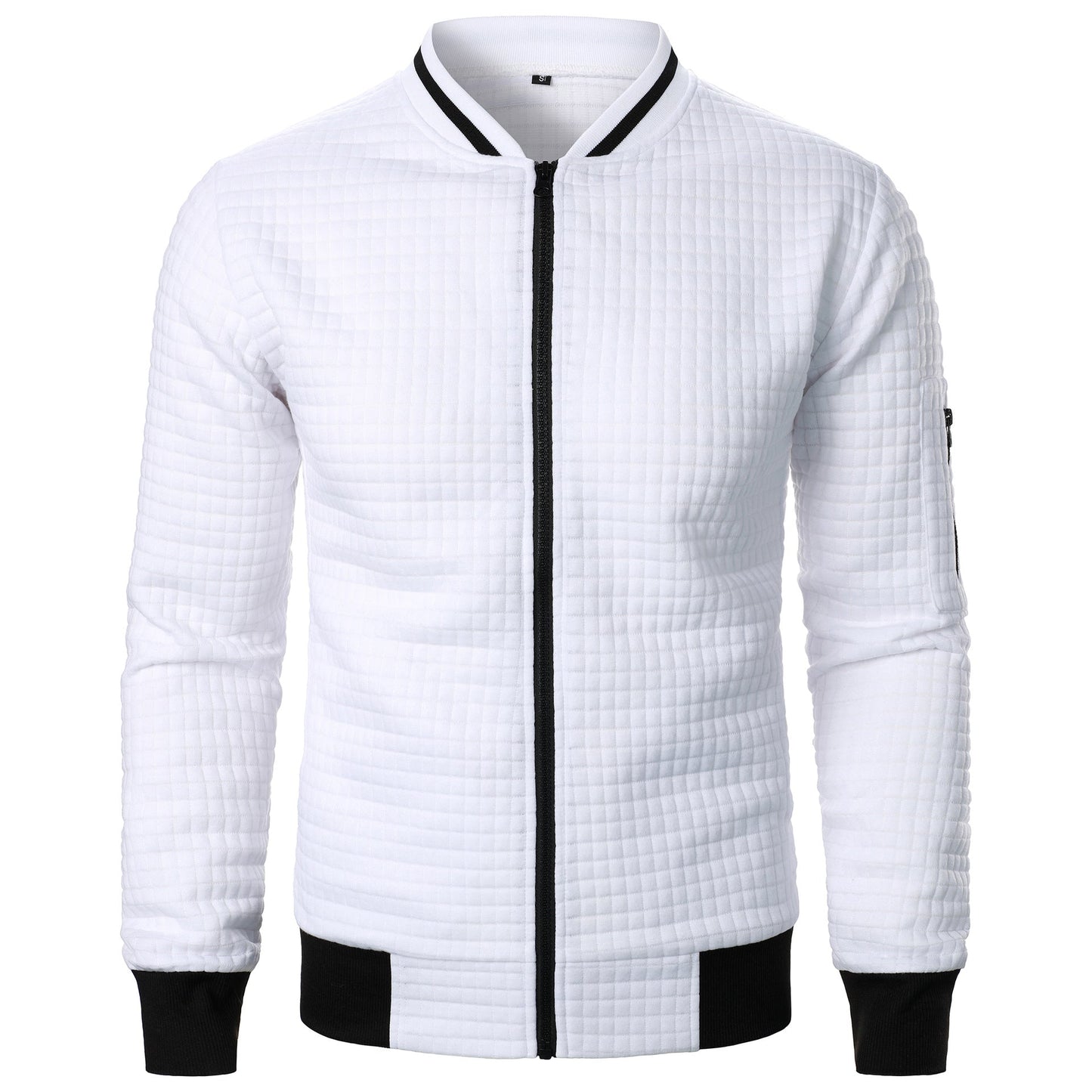 Blouson Cuir Aviateur Classique avec Fermeture Éclair Zip