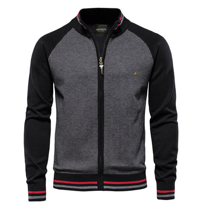 Cardigan zippé élégant avec col montant