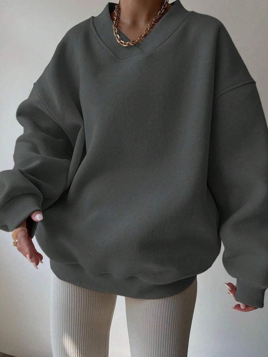 Sweat-shirt Femme Grande Taille à Manches Longues Décontracté