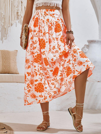 Jupe Longue à Fleurs Élégante et Confort pour Femme