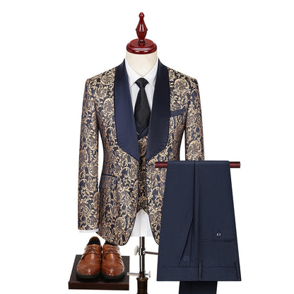 Costume Mariage Chic pour Homme avec Motif Floral Elegante