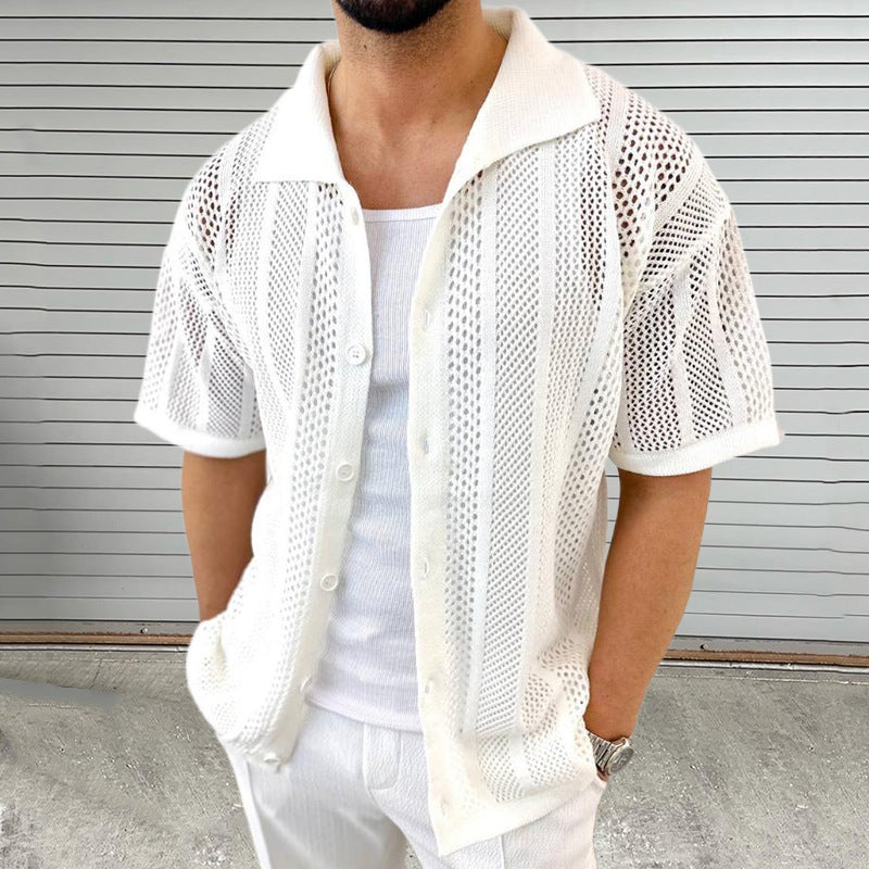 Chemise Homme Décontractée Manches Courtes Respirante