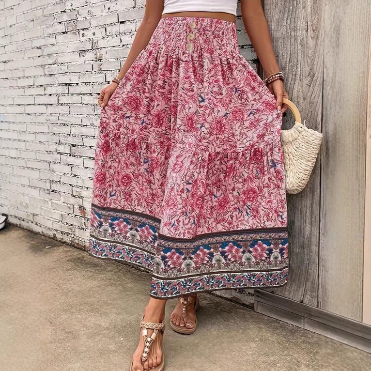 Jupe Été Longue à Fleurs pour Femme