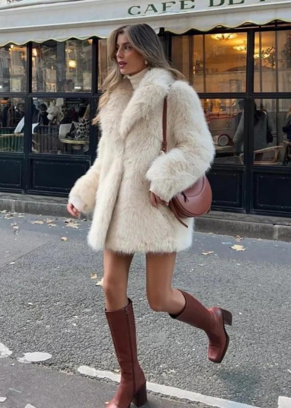 Manteau Femme Hiver Fourré Douillet avec Capuche et Col Détendu - PanierRoyale
