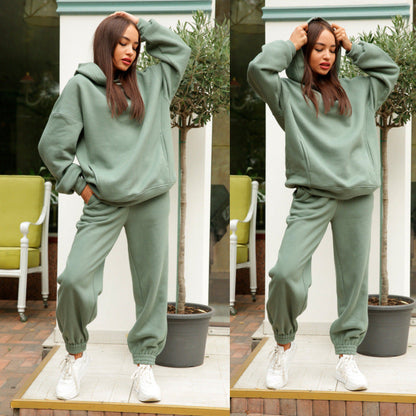 Survêtement Femme Jogging avec Hoodie et Pantalon de Sport