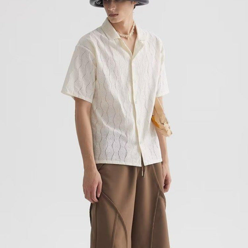 Chemise Homme Décontractée Manches Courtes Rayures - PanierRoyale