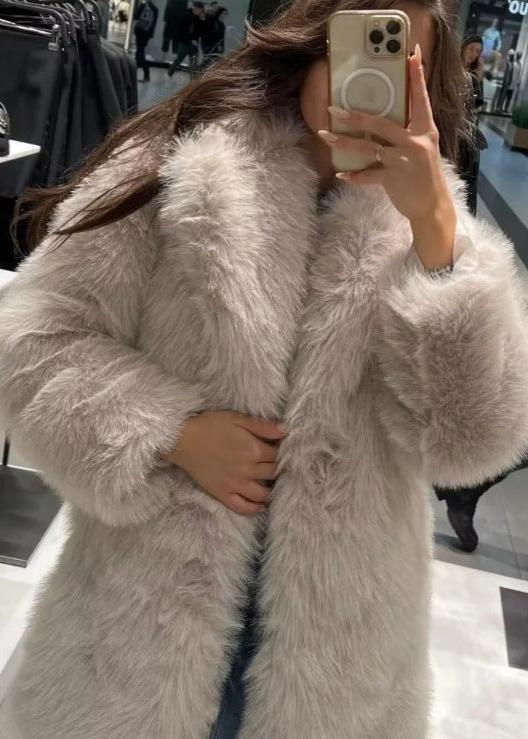 Manteau Femme Fausse Fourrure Coupe Élégante Douce Hiver