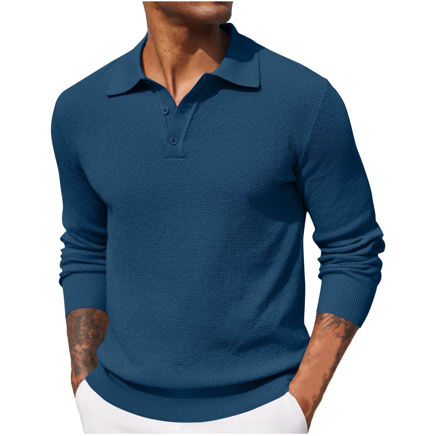 Polo Homme Manches Longues Respirant et Confortable - PanierRoyale