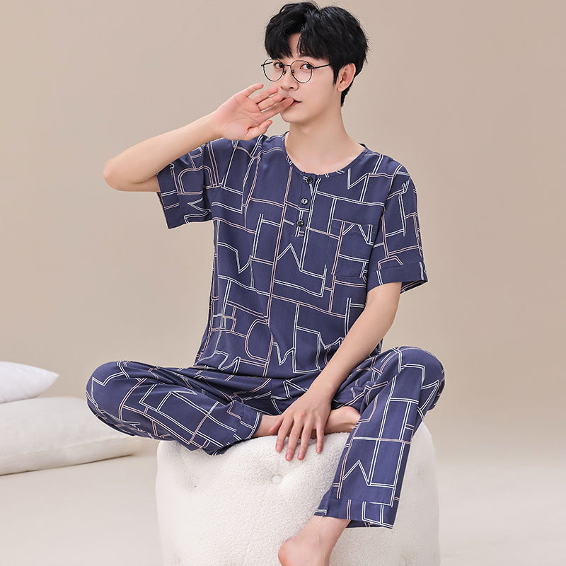 Pyjama Homme Été Léger Manches Courtes
