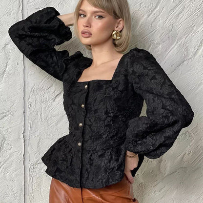 Blouse Élégante Manches Longues en Soie Luxe - PanierRoyale