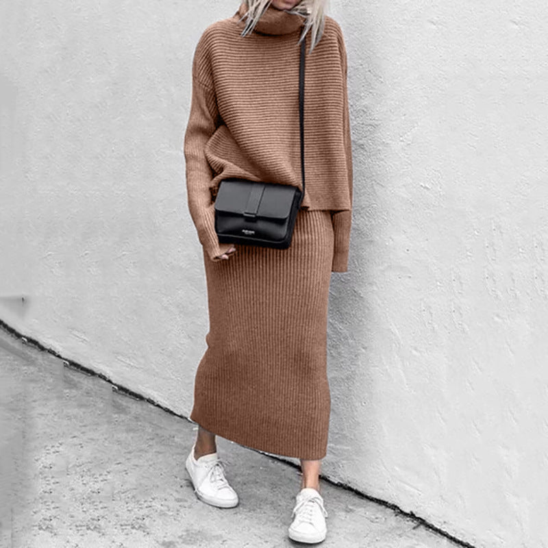 Pull Femme Col Roulé avec Jupe