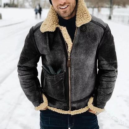 Blouson Fourrure Synthétique Zippé Élégant