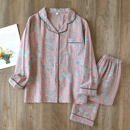 Pyjama Femme Décontracté à Fleurs pour Dormir Confortablement