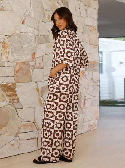 Ensemble Deux Pièces Imprimé Femme Moderne