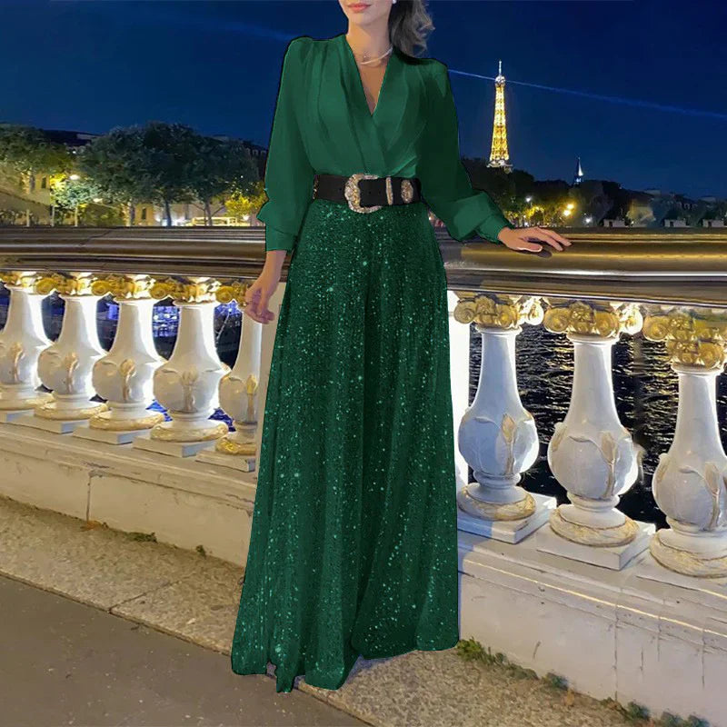 Ensemble Femme Décontracté Col V et Pantalon Confortable