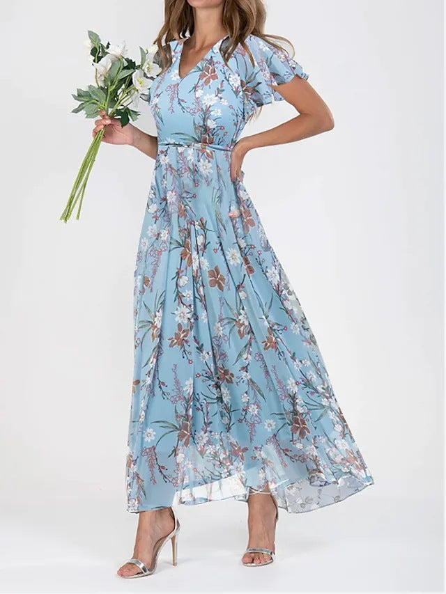 Robe Femme Élégante Mi-Longue en Soie pour Soirée et Mariage