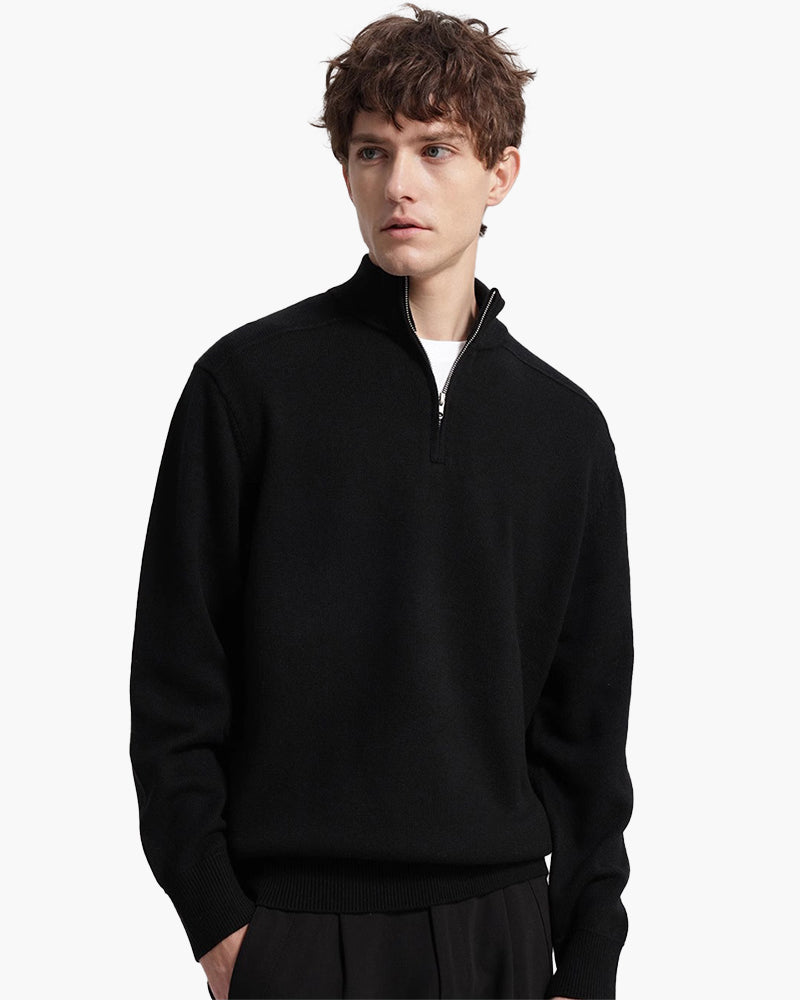 Pull Homme Col Montant en Laine Mérinos Chaud