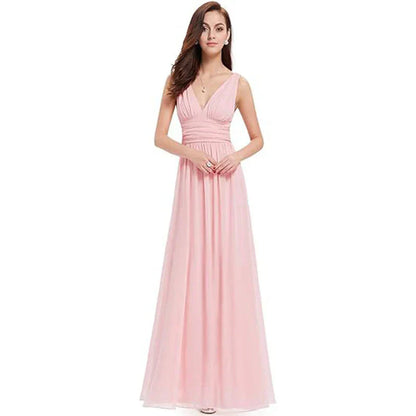 Robe De Soirée Maxi Sans Manches Pour Femme | Col En V