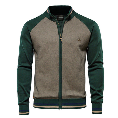 Cardigan zippé élégant avec col montant