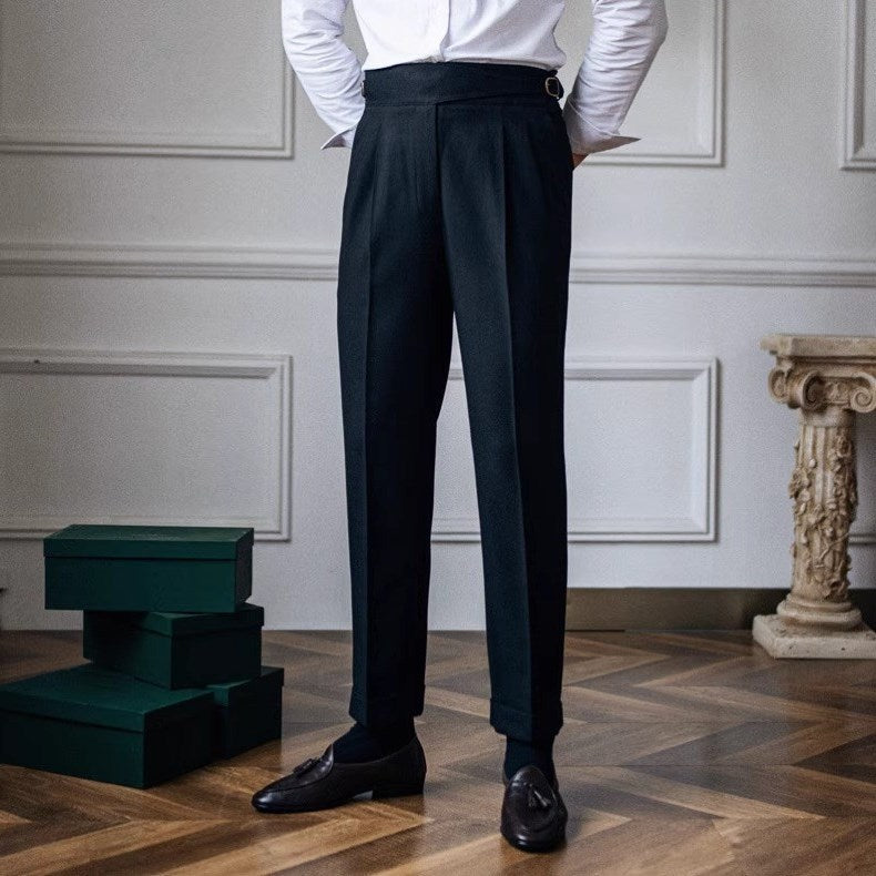 Pantalon Homme Chic Slim avec Ceinture Élastique pour Mariage