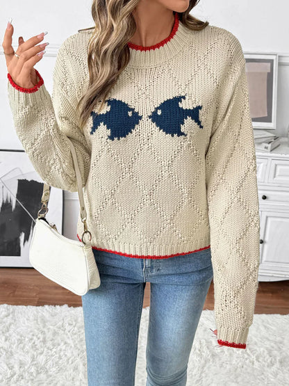 Pull Noël Femme Poissons Colorés