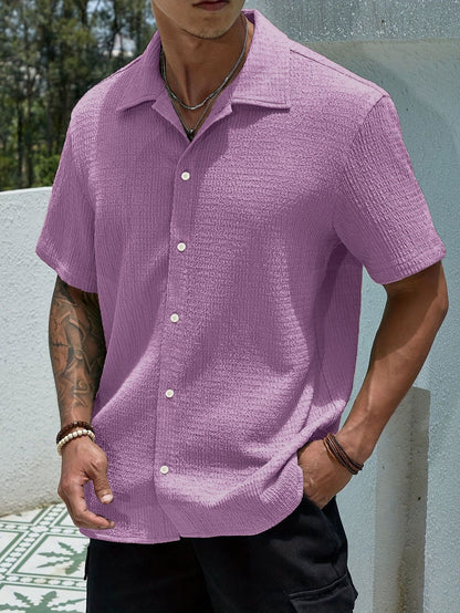 Chemise Homme Décontractée en Coton Boutonnée