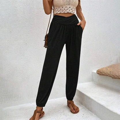 Pantalon Femme Décontracté Noir Polyvalent